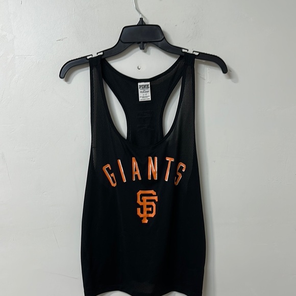 PINK Victoria's Secret Black and Orange Tank Top - Picture 1 of 4